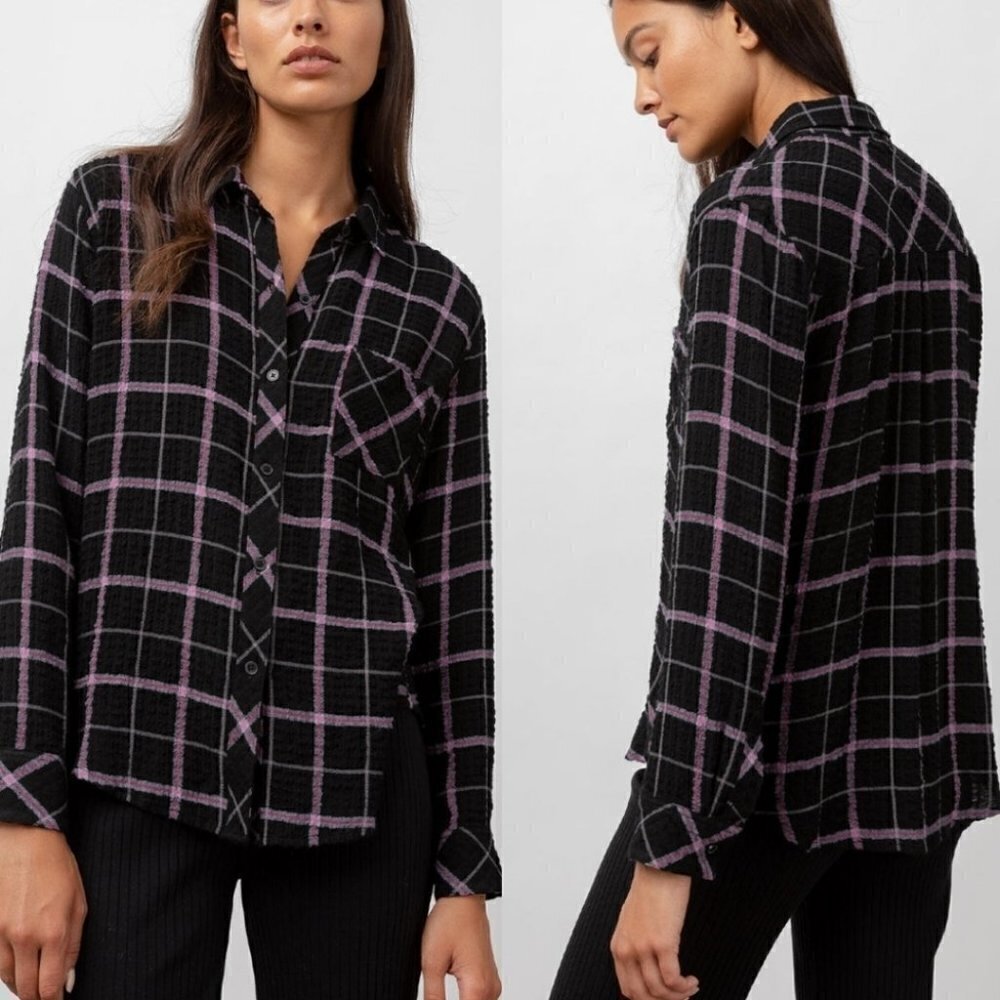 Rails | Dutton Plaid Shirt In Onyx Blue Ruby